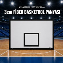 ASESTT Fiber Basketbol Panyası - 105X180 cm 3 cm Nizami Maç Modeli