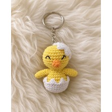 Sevimli İlmekler Amigurumi Örgü El Yapımı Civciv Anahtarlık Çanta Aksesuarı Hediyelik