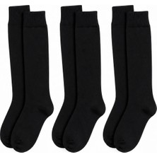 Westic Giyim 3'lü Paket Çocuk Dizaltı Çorap %80 Pamuk Beyaz Siyah Renk Seçeneği 7-8 Yaş 9-10 Yaş 11-12 Yaş Esnek Rahat Günlük Okul Çorabı