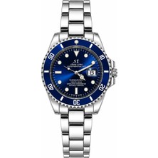 Aybars Erkek Kol Saati, Çelik Kordon, Mavi Kadran Quartz Analog Bilek Saati