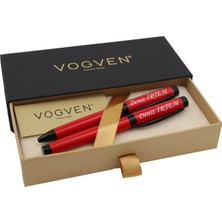 Vogven Marka Isme Özel Exclusive Roller ve Tükenmez Kalem Seti - Renk Seçenekli