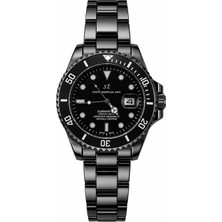 Aybars Erkek Kol Saati, Çelik Kordon, Siyah Kadran Quartz Analog Bilek Saati