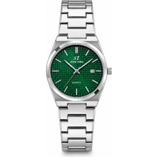 Aybars Erkek Kol Saati, Çelik Kordon, Yeşil Kadran Quartz Analog Bilek Saati