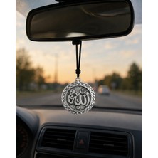 Allah Lafzı Motifli Dikiz Aynası Araba Süsü – Ipli Metal Araç Içi Dekoratif Aksesuar