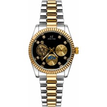 Aybars Erkek Kol Saati, Çelik Kordon, Siyah Kadran Quartz Analog Bilek Saati