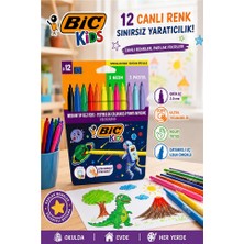 ArtMaster Keçeli Kalem 12 Renk 1 Paket Bic Couleur 12 Li Keçeli Kalem Canlı Renkler Pastel ve Neon Renkler Yıkanabilir Kaliteli