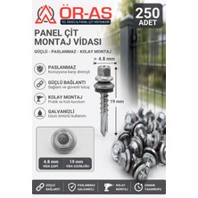 Ör-As Tel Örgü Trapez Çatı Vidası 4.8 x 19 mm Paket 250 Adet Matkap Uçlu Saç Akıllı Vida