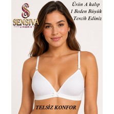 Sensiva Lingerie Alıştırma Sütyeni Balen Telsiz Soft Bra Ilk Sütyenim ( Tekli Paket ) - Beyaz