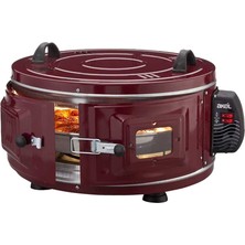Go İthalat Ekonomik Gross Yuvarlak Davul Fırın 1300W - 53CM Alüminyum Tepsi Ön Gözetleme Camı AF-007B (5297)
