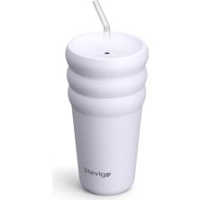 Canarino 3 Bubble Two-Cap Straw Tumbler Çelik Termos 600 ml Lilac Hint ST-245