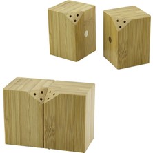 Go İthalat 5X5CM--Y:7CM   2pcs   Mıknatıslı Ikiz   Ahşap Bambu  Baharatlık - Tuzluk (5297)