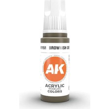 Ak Interactive 11151, 17 Ml. 3gen Brownish Green Maket Boyası