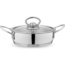 Canarino Micro Mini Basık Çelik Tencere 16CM-2 Parça