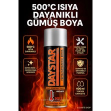 Ellante 500°C Isıya Dayanıklı Gümüş Sprey Boya – Egzoz, Soba ve Metal Yüzeyler Için Yanmaz Boya (400 Ml)