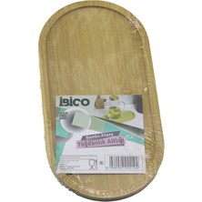 Go İthalat Oval Ahşap Bambu Yağdanlık Altlık Mini Tepsi 12 x 23.3 x 0.8cm (5297)