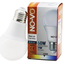 Go İthalat No-Vo 9W=60W E27 Beyaz LED Ampul 6500K - 810LM (5297)