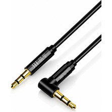 Jinghua 3.5mm Aux Ses Kablosu Erkek Erkek 90° Dirsekli 2 Metre Altın Kaplama Konnektör Stereo Aux Kablo Bakır Iletken Araç Oto Teyp Hoparlör Amfi Telefon Tablet Bilgisayar Uyumlu