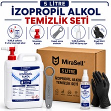 İTHAL SAF İPA 5 Litre İzopropil Alkol %99,8 - TEMİZLİK SETİ- 5 PARÇA