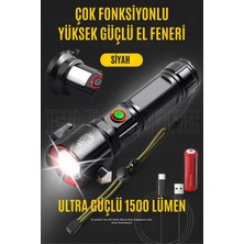Ellante Şarj Edilebilir LED El Feneri – 1500 Lümen Güçlü Işık, Çok Fonksiyonlu ve Dayanıklı Tasarım