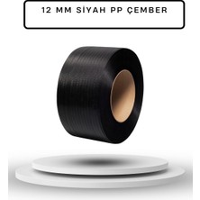 Dalpak Ambalaj 12 mm Siyah Pp Çember ( Polipropilen ) Makine Çemberi ( Koli Kapama , Koli Koruma Çemberi )