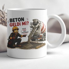 Ajans 313 AJANS313 Beton Geldi Mi Betoncu Ustası Baskılı Seramik Kupa
