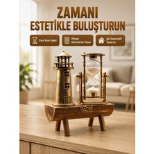 sbodurhome Deniz Feneri Tasarımlı Ahşap Kum Saati – Retro Masa Aksesuarı Yeni Nesil