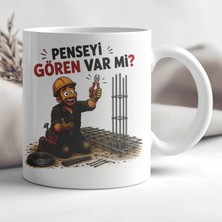 Ajans 313 AJANS313 Penseyi Gören Var Mı Demirci Ustası Baskılı Seramik Kupa