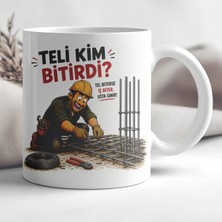 Ajans 313 AJANS313 Teli Kim Bitirdi Demirci Ustası Baskılı Seramik Kupa