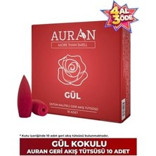 Canarino Auran Gül Kokulu Geri Akış Tütsüsü Konik Tütsü Rose Backflow Incense Cones 10 Adet