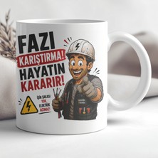 Ajans 313 AJANS313 Fazı Karıştırma Hayatın Kararır Elektrik Ustası Baskılı Seramik Kupa