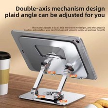 Canarino 360 Derece Dönebilir Laptop ve Tablet Standı – Paslanmaz Çelik, Ayarlanabilir Yükseklik, Katlanabilir Masaüstü Bilgisayar Standı, iPad ve MacBook Uyumlu Ergonomik Raf-Dizüstü Pc (Tablet Standı)