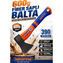 Ellante 600 gr Fiber Saplı Balta 390 mm Fiberglass Saplı Çelik Kamp Bahçe Odun Kesme Baltası