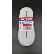 Hace Bazaar Beyaz - 2cm Paça Lastik Yassı Geniş 10MT (4887)