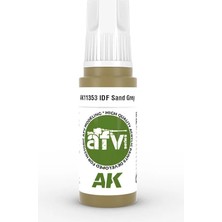 Ak Interactive 11353, 17 Ml. 3gen Idf Sand Grey 1970S-1980S Afv Maket Boyası