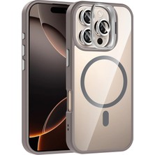 sbodurhome    iPhone 16 Pro Max Remim Lensli Magsafe Standlı Kapak - Titan Gri