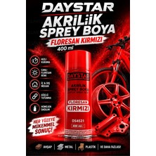 Ellante Daystar Floresan Kırmızı Akrilik Sprey Boya 400 ml – Hızlı Kuruyan Çok Amaçlı Metal, Ahşap, Plastik ve Cam Boyası