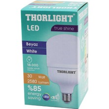 Go İthalat Thorlıght T-30B  30W  E27 Torch T-Shape  Beyaz  LED Ampul  2580 Lumen - 6400K - 18000 Saat - 2835 Smd LED (5297)