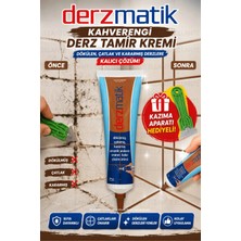 Ellante Kahverengi Derz Tamir Kremi 360 gr | Fayans ve Seramik Derz Yenileyici | Çatlak, Dökülen ve Kararmış Derzler Için | Kazıma Aparatı Hediyeli