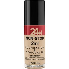 Pastel 24H Non-Stop 2in1 Foundation & Concealer - Fondöten & Kapatıcı 604 Vanilla (4'li Paket)