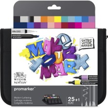 Winsor & Newton : Promarker : Markör Kalem Modern Lettering Seti : 25 Renk (Çantalı)