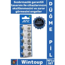 Wintoup #pil AG13 LR44 A76 Tam Uyumlu Uzun Ömürlü Güçlü Performanslı 15V Alkalin Düğme Pil 10'lu Kart Paket