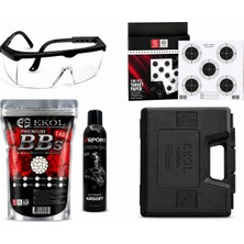 Ekol Voltran Green Gas Airsoft Seti |ekol Voltran  1 kg 6 mm  0.20 Beyaz Bb, Koruyucu Gözlük, Ekol Voltran Hedef Kağıdı ve Taşıma Çantase