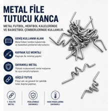 ASESTT Metal File Tutucu Kanca - 100 Adet - Futbol Hentbol Kalesi ve Basketbol Çemberi Için