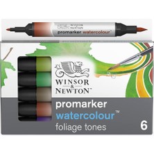 Winsor & Newton : Promarker Watercolour : Sulu Boya Markör Kalem Seti : 6 Renk (Foliage Tones)