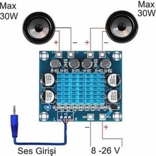 Canarino TPA3110 2X30W Streo Çift Kanal Amfi Devresi XH-A232