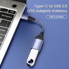 Canarino Type-C To USB 2.0 Otg Çevirici Dönüştürücü Adaptör