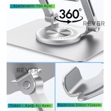 Canarino Rever Tablet Standı 360° Dönen Metal Masaüstü Açılı Katlanabilir Tablet Tutucu Stant