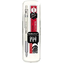Canarino Office Graphx 3'lü Set Mekanik Kurşun Kalem Silgi Min Beyaz 0.5 mm