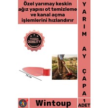 Wintoup #çapa Bahçe Tarla Toprak Işleme Ot Temizleme Dayanıklı Metal Kırmızı Çelik Yarım Ay Çapa 15 x 24 cm
