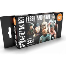 6X17 Ml. Ten Renkleri Figürler Için Akrilik Maket Boyası Seti, Ak Interactive 11621